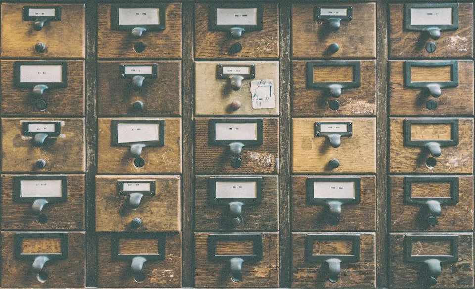 Numbered wooden drawers for organising stock